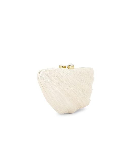 Emm Kuo White Saline Fan Shaped Evening Clutch