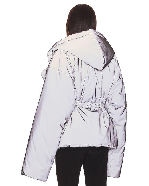 Norma Kamali Hooded Sleeping Bag Jacket With Drawstrings ドローストリング付きフードスリーピングバッグジャケット White