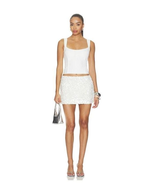 Runaway the Label White Orion Sequin Mini Skirt