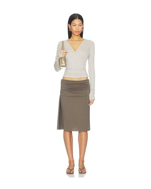 St. Agni White Baby Wool Wrap Top