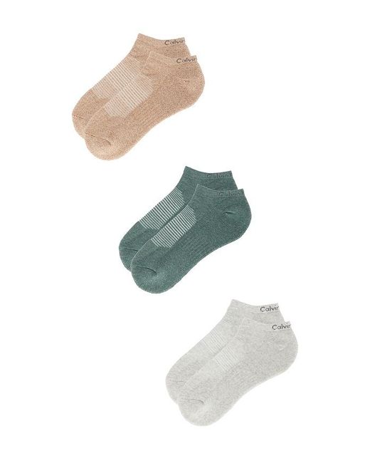 Calvin Klein White 3 Pack Cushion Recycled No Show Socks for men