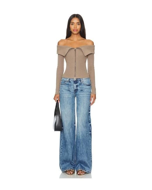 Lovers + Friends Blue Giugno Zip Cardigan