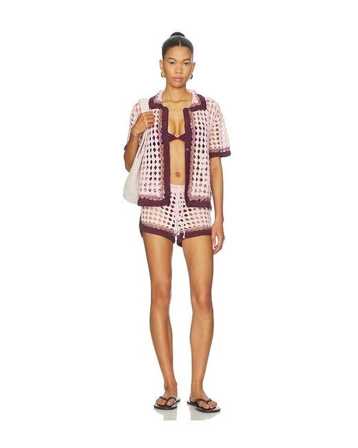 Leslie Amon Pink Garis Short