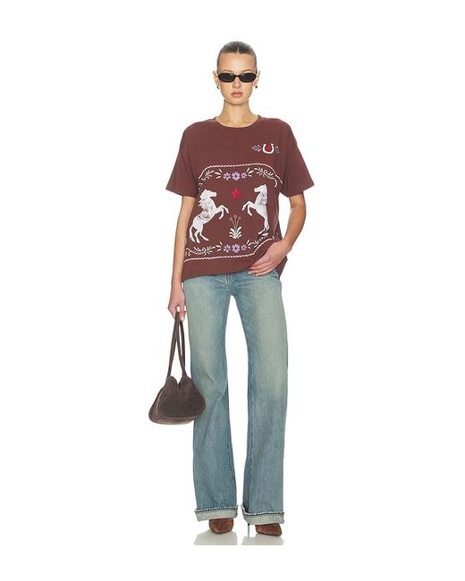 Daydreamer Red Floral Horse Patter Merch Tee