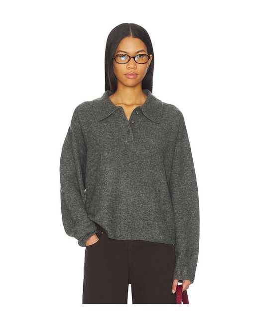 Lovers + Friends Gray Ivy Polo Sweater