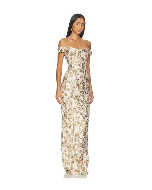 SAU LEE Natural Joanna Jacquard Gown