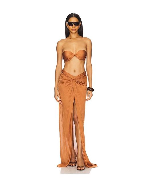 GIUSEPPE DI MORABITO Orange Strapless Top