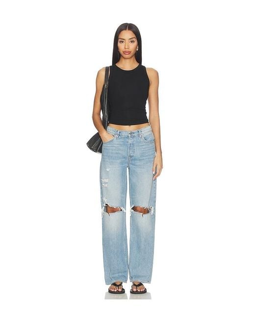 GRLFRND Blue Bella Low Rise Boyfriend