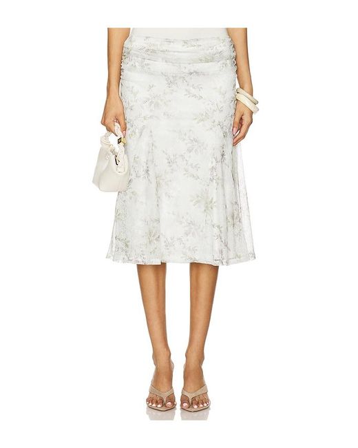MORE TO COME White Avery Midi Skirt