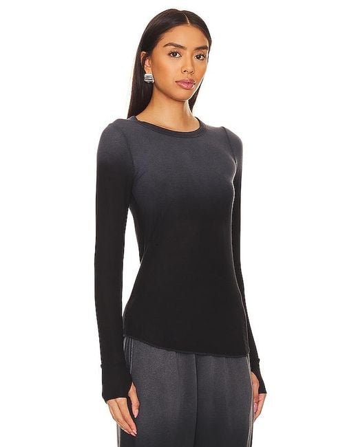 Michael Lauren Black Alick Rib Ombre Long Sleeve
