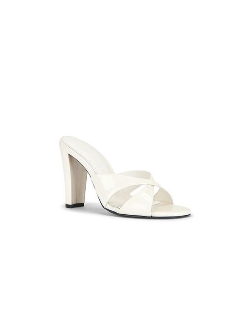 Black Suede Studio White Aika 95 Sandal
