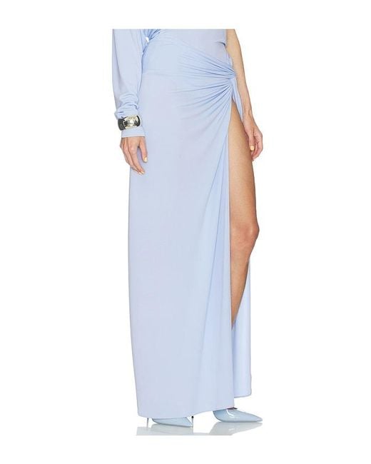 ANDAMANE Blue Zohra Twist Detail Maxi Skirt
