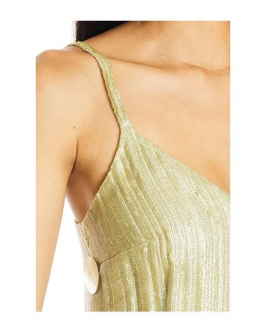 Prabal Gurung Metallic Hi Low Slip Dress