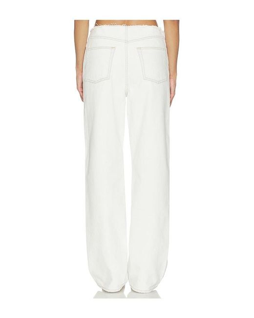 GRLFRND White Jordan Low Rise Frayed Waist Boyfriend