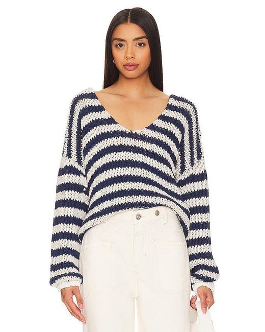 Free People Blue Portland Pullover