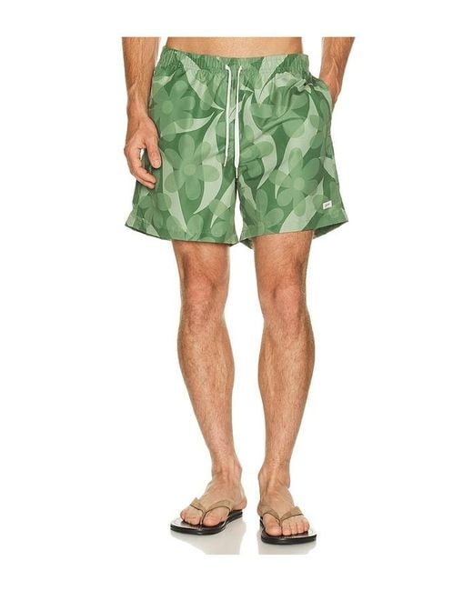 Bather Green Fern Daisy Trip Swim Trunk for men