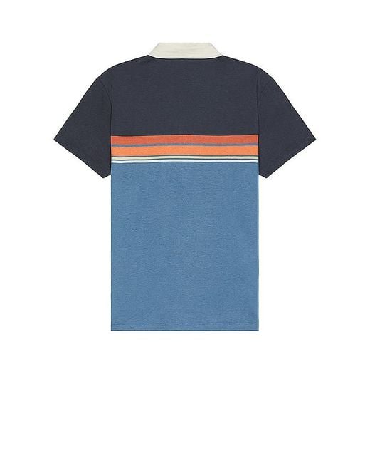 Marine Layer Blue Engineered Stripe Polo for men