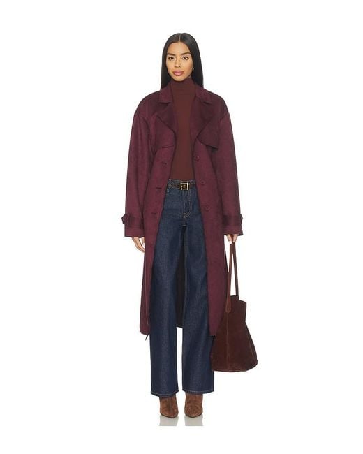 ALL THE WAYS Red Moxie Faux Suede Coat