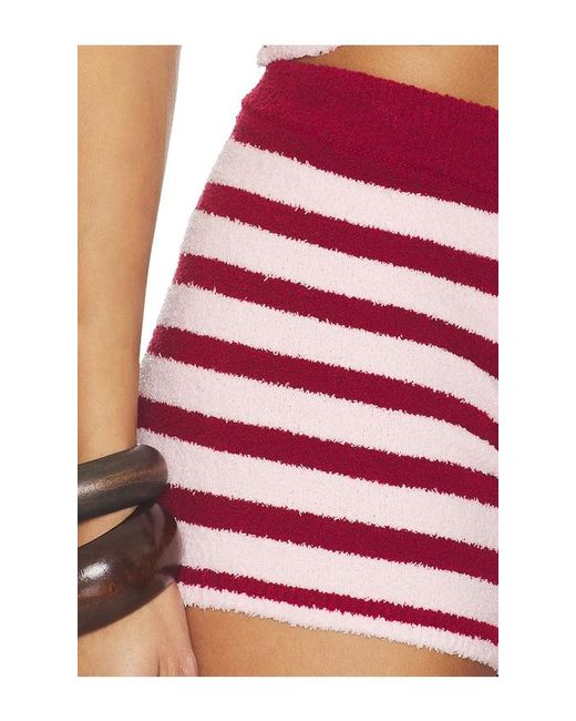 De Rococo Red Boucle Micro Mini Shorts