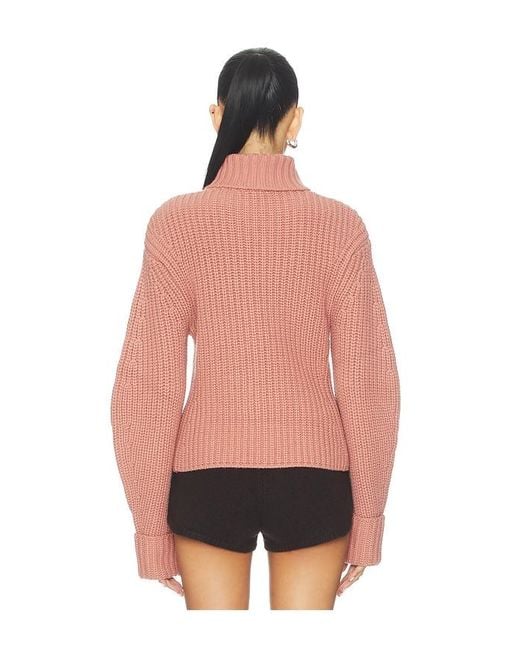 Lovers + Friends Pink Aimee Mock Neck Sweater