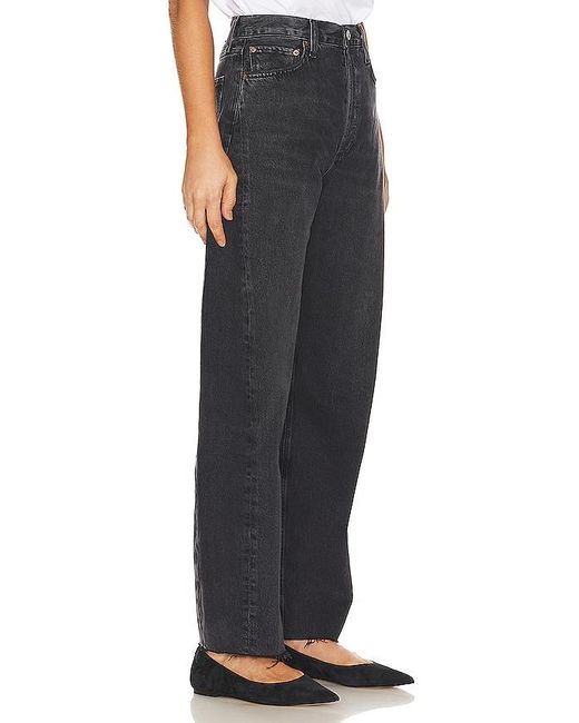 Agolde Black Luna Pieced Wide Leg Jeans