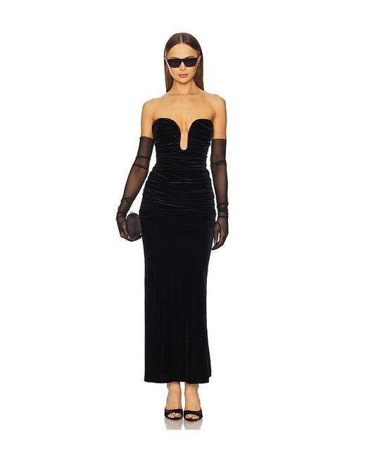 Bardot Black Elvira Velvet Maxi Dress