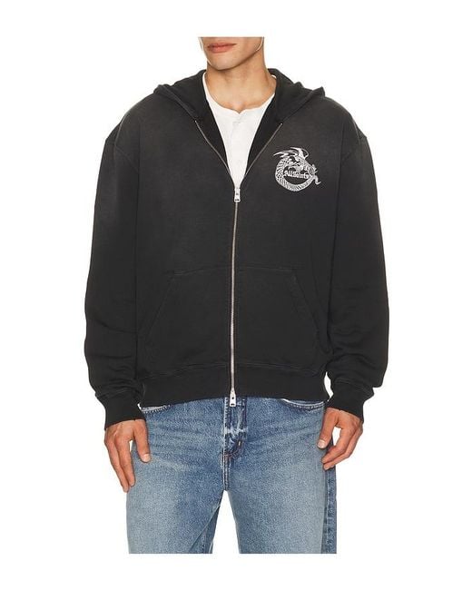 AllSaints Black Terra Zip Through Sweater for men