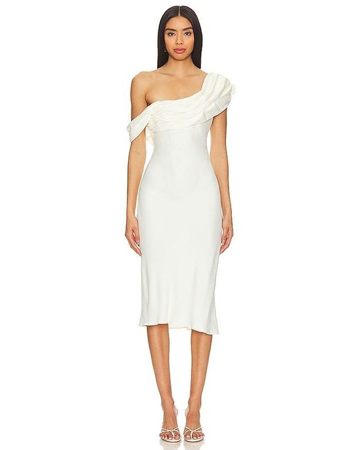 LPA White Vania Midi Dress