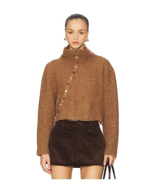 ZEMETA Brown Strick Button Way