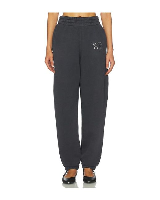 Alexander Wang Black Hotfix Logo Sweatpant