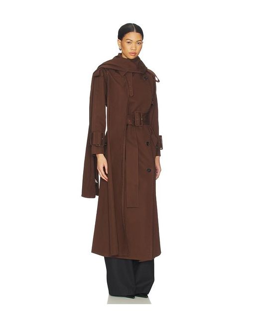 Mimchik Black Hooded Scarf Trench Coat