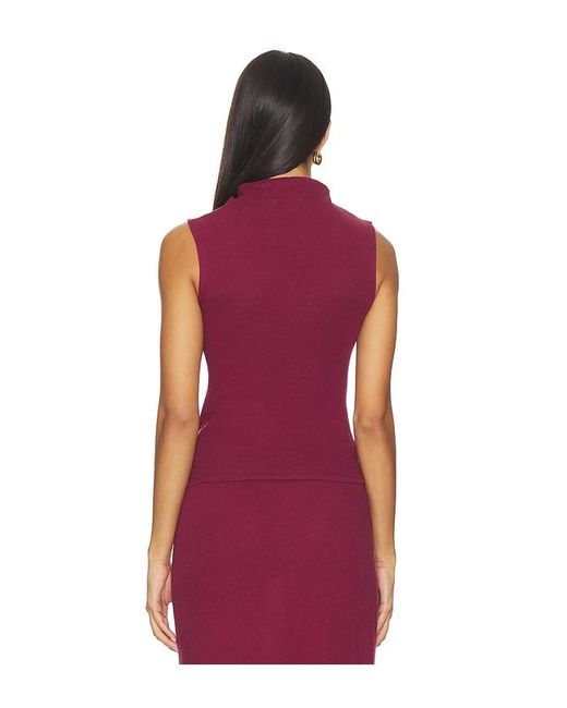 Enza Costa Red Cashmere Sleeveless Twist Top