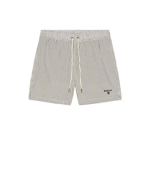 Barbour Natural Gingham Seersucker Swim Short for men