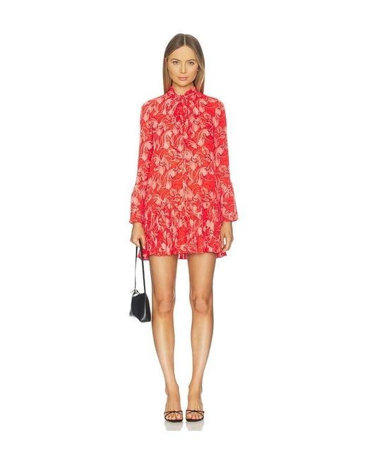 Cinq À Sept Women's Red Botanical Floral Alinda Dress