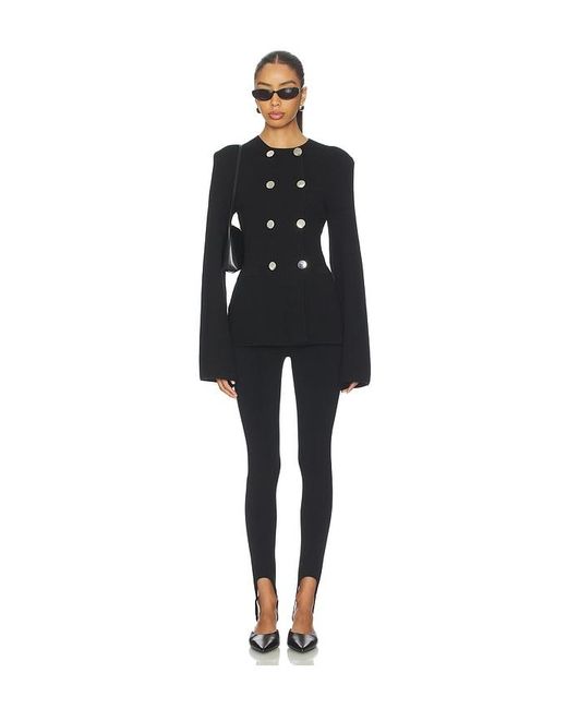 WeWoreWhat Black Cinched Waist Peplum Sweater