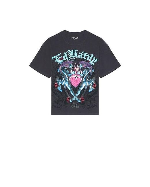Ed Hardy Black Panteras Boxy Tee for men