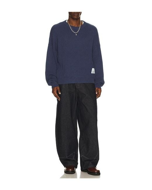 DRMERS CLUB Blue Drmers Ribbed Knit Sweater for men
