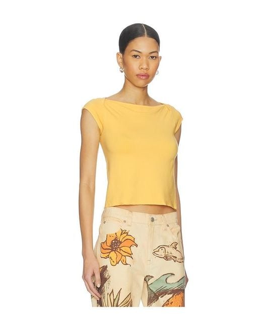 Free People Orange So Soft Seamless Modal Tee