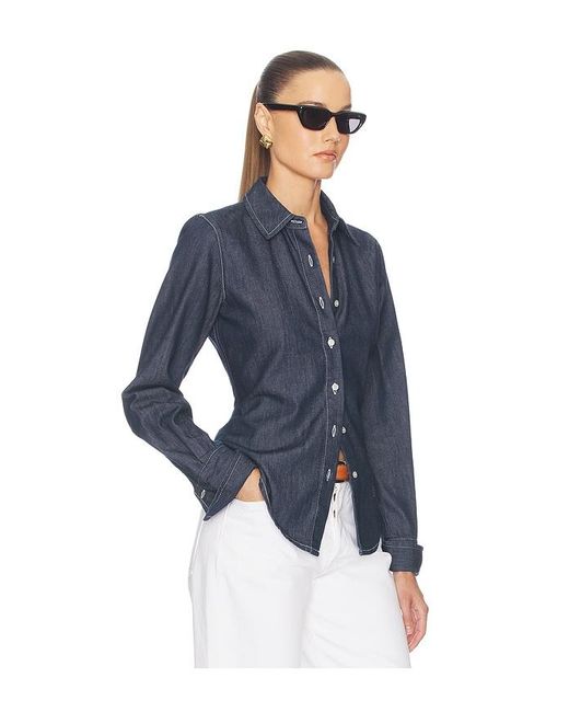 Helsa Blue Denim Fitted Shirt