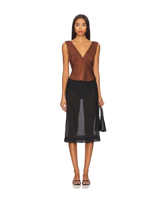 Nia Black Lace Trim Satin Camisole