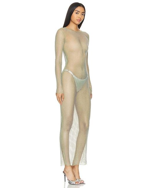 Kim Shui Natural Fishnet Long Sleeve Dress