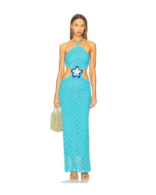 CAPITTANA Blue Lucinda Flower Dress