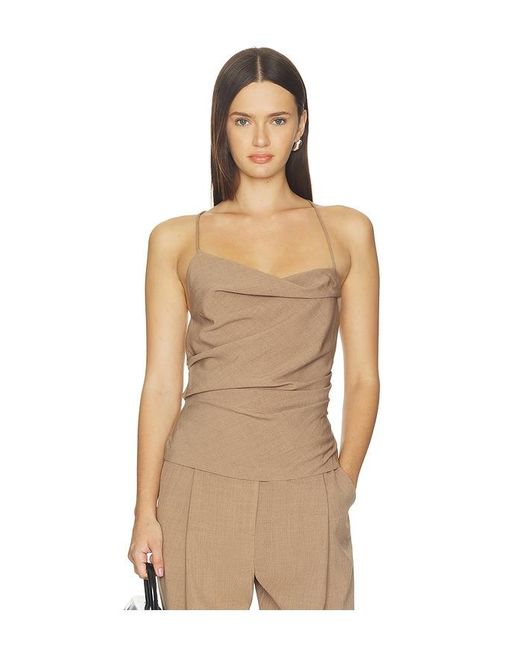 The Sei Natural Asymmetrical Cowl Top