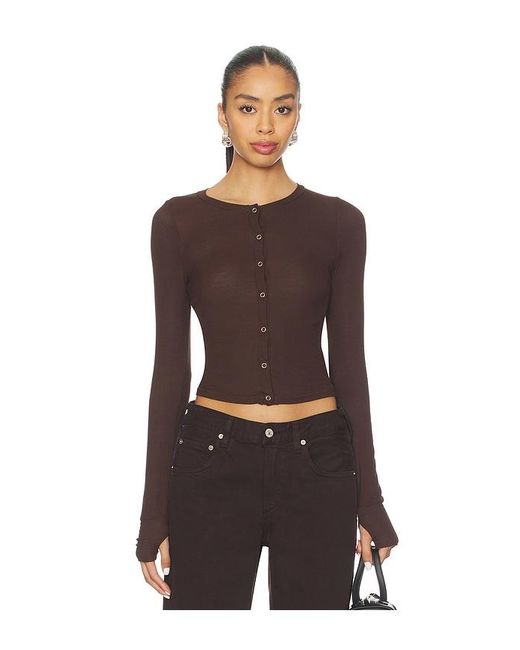 Michael Lauren Black Vesca Snap Front Tee