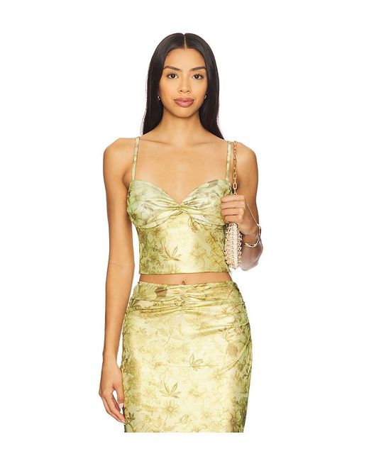 Gcds Yellow Printed Lame Top