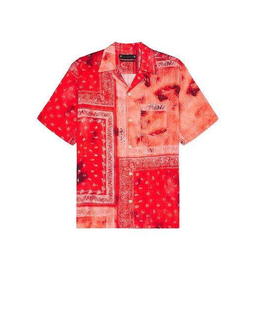 AllSaints Red Tijuana Short Sleeve Shirt for men