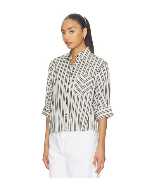 Rag & Bone White Lucia Stripe Poplin Shirt