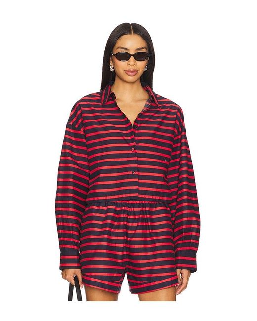 WeWoreWhat Red Cropped Button Down