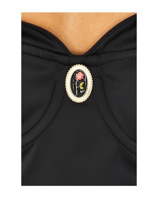 MAJORELLE Black Satin Underwire Camisole Top