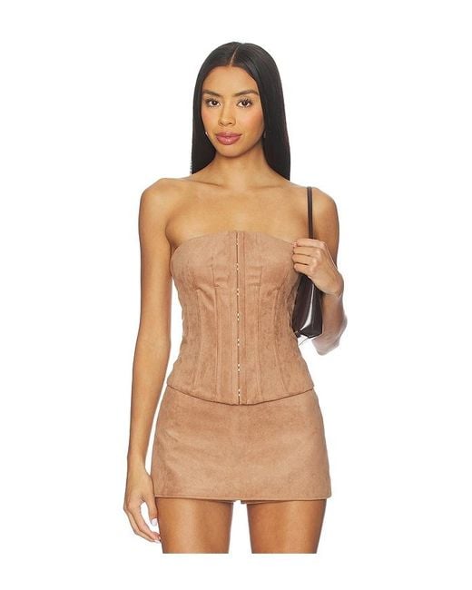 Tularosa Natural Jolie Faux Suede Top